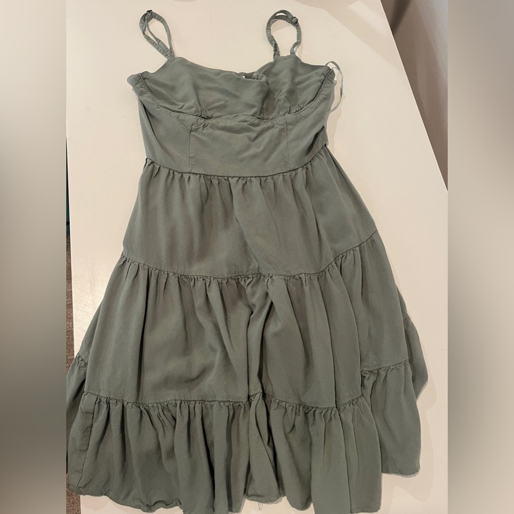 Aeropostale Olive Smocked Dress